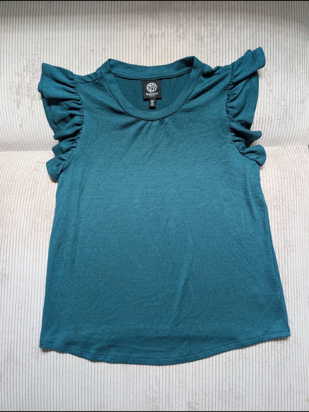 bobeau Ruffle Sleeve Knit Shirt